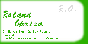 roland oprisa business card